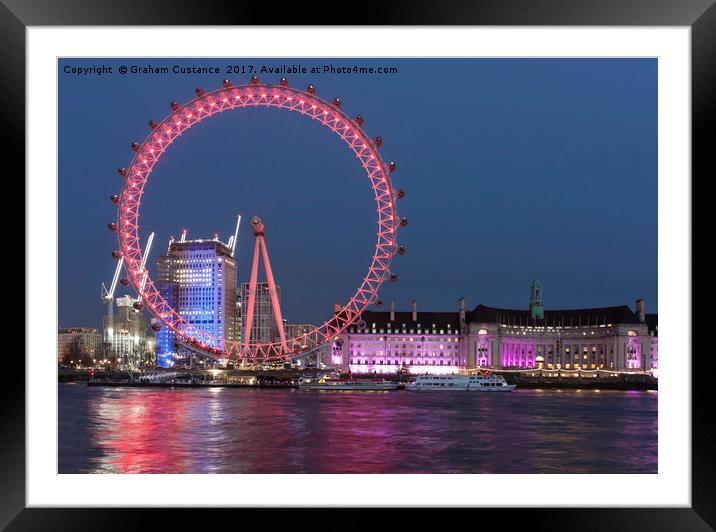 London Eye Reflections Framed Mounted Print by Graham Custance