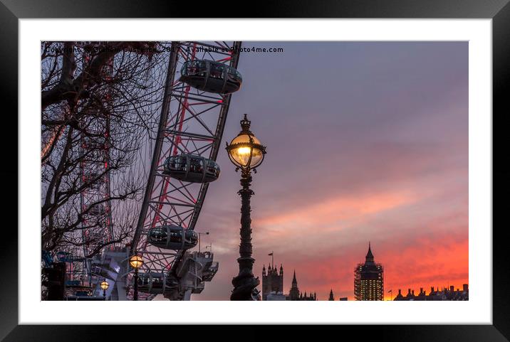 London Sunset Framed Mounted Print by Graham Custance