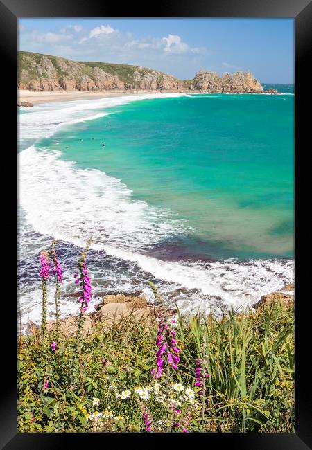 Porthcurno Framed Print by Graham Custance