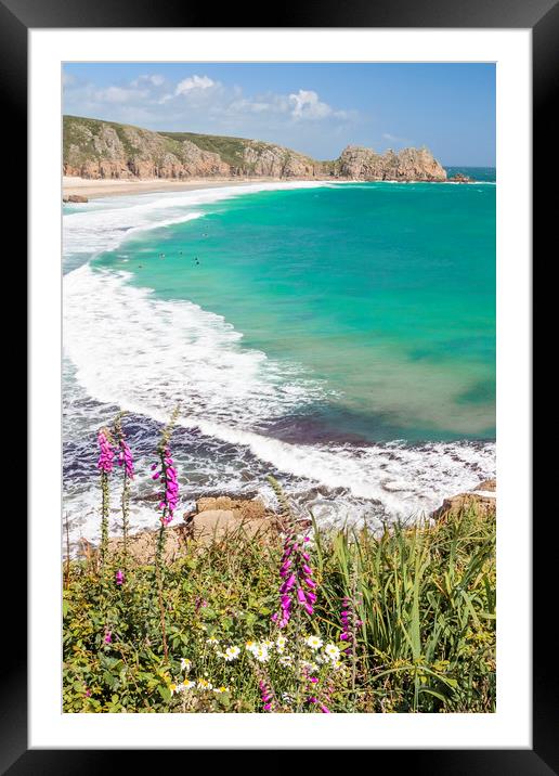 Porthcurno Framed Mounted Print by Graham Custance
