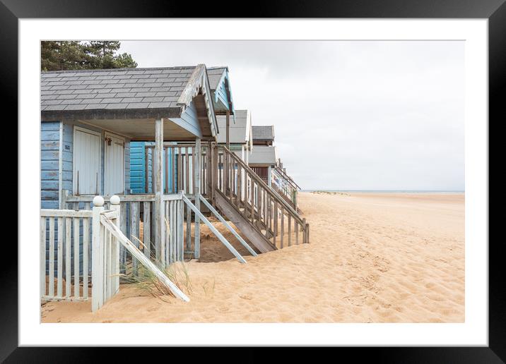 Wells-next-the-Sea beach huts Framed Mounted Print by Graham Custance