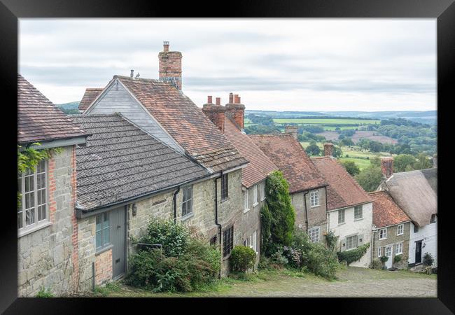 Gold Hill, Shaftesbury Framed Print by Graham Custance