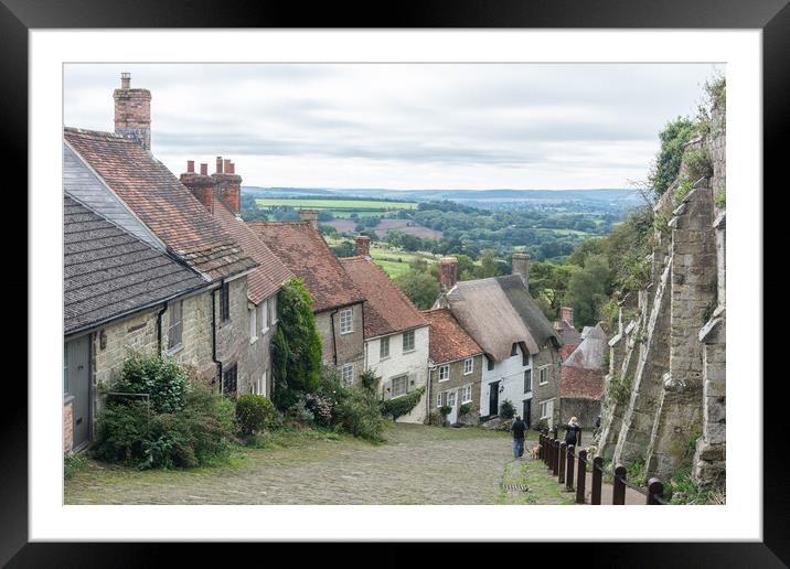Gold Hill, Shaftesbury Framed Mounted Print by Graham Custance