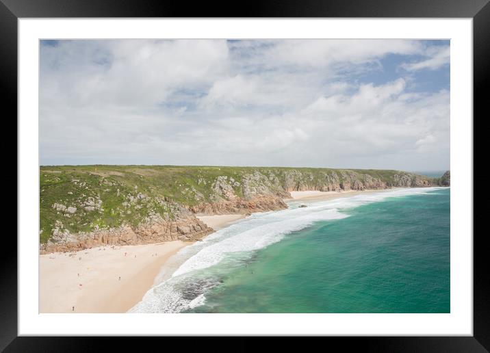 Porthcurno Beach, Cornwall Framed Mounted Print by Graham Custance