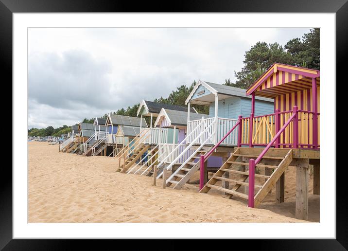 Wells-next-the-Sea Beach Huts Framed Mounted Print by Graham Custance