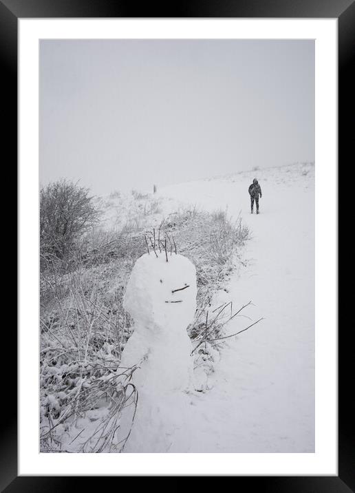 Snowman Framed Mounted Print by Graham Custance