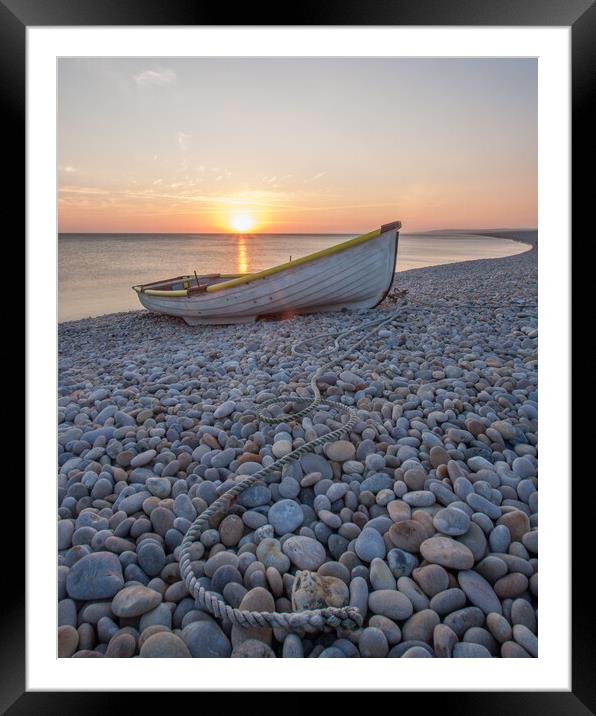 Majestic Sunset at Chesil Beach Framed Mounted Print by Graham Custance