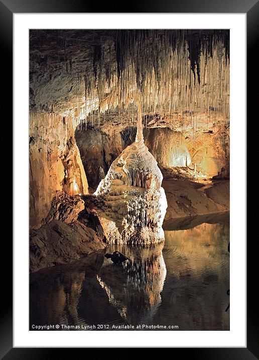 French water Cave Stalagmite Framed Mounted Print by Thomas Lynch