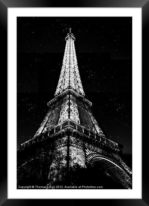 Eiffel Tower, Paris, under the stars Framed Mounted Print by Thomas Lynch
