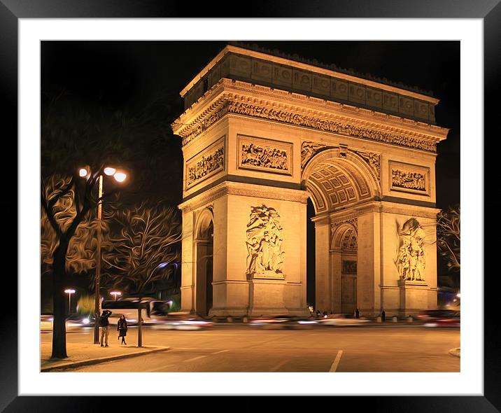Arc De Triomphe, Place Charles de Gaulle, Paris Framed Mounted Print by Thomas Lynch