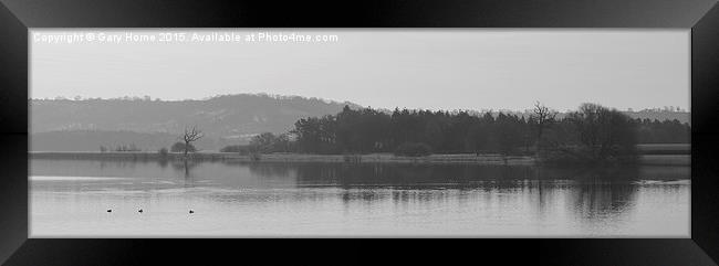  A Panoramic View of the Chew Valley Lakes Framed Print by Gary Horne