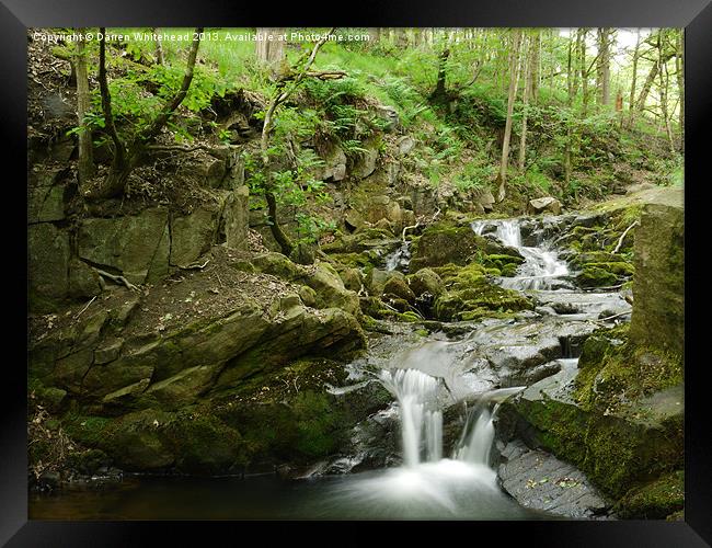 Waterfall in Spring 1 Framed Print by Darren Whitehead