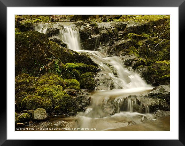 Waterfall in Spring 5 Framed Mounted Print by Darren Whitehead