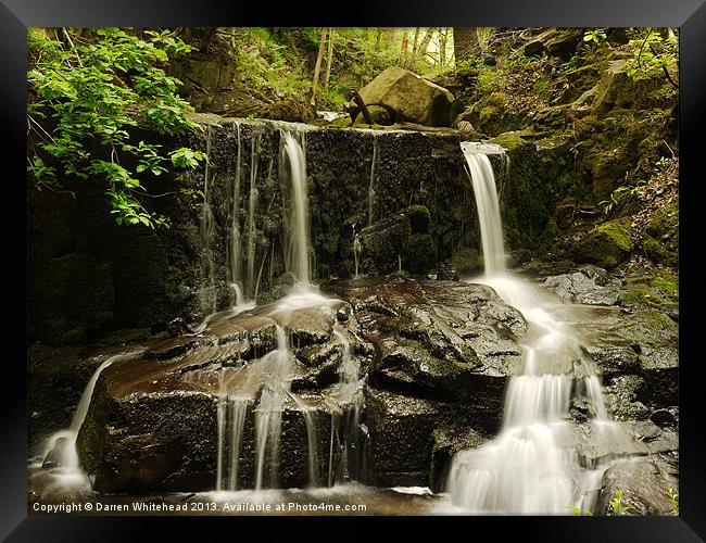 Waterfall in Spring 11 Framed Print by Darren Whitehead