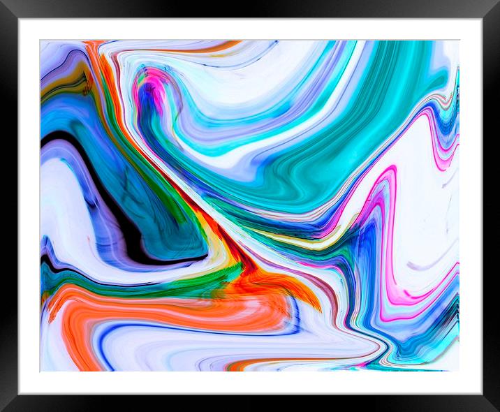 Marble swirl Framed Mounted Print by Darren Whitehead