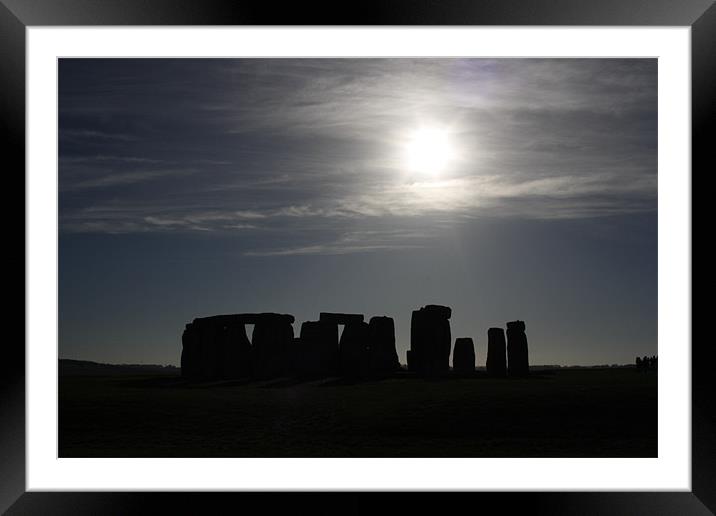 Sun Behind Stonehenge Framed Mounted Print by Richie Fitzgerald