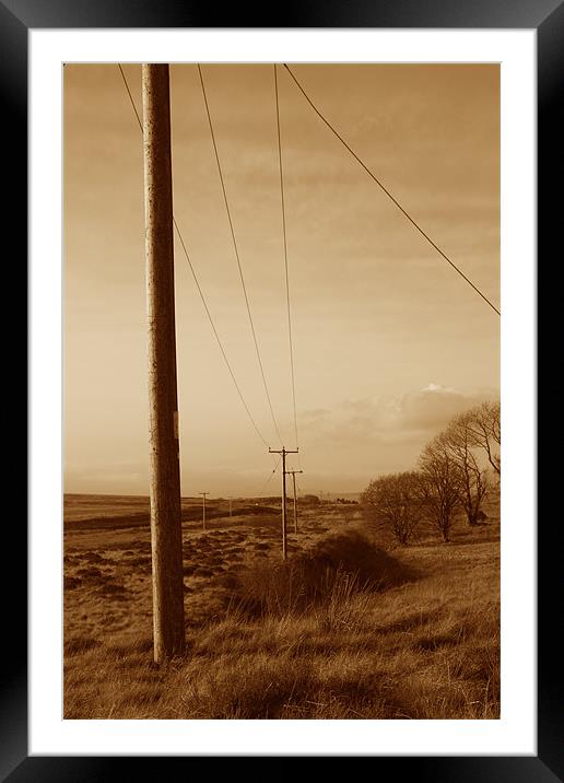 Western Look Electrical Poles Framed Mounted Print by Richie Fitzgerald