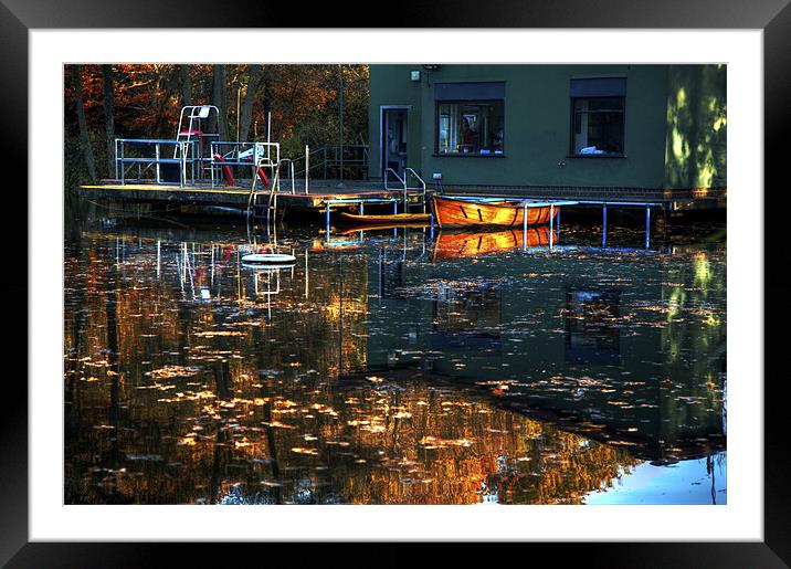 hampstead heath lake Framed Mounted Print by farah ali