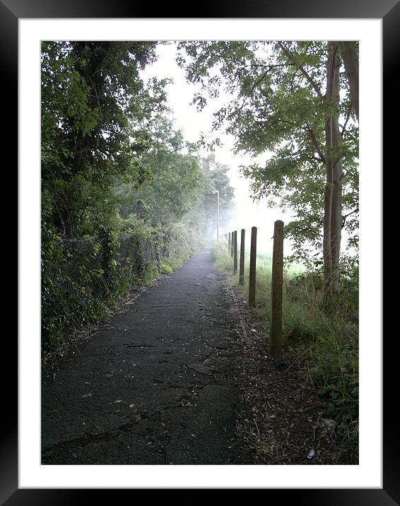 MISTY MORNING PATHWAY Framed Mounted Print by mark graham