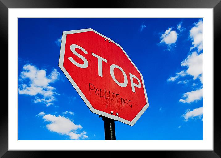 Stop Polluting Framed Mounted Print by Stephen  Hewett