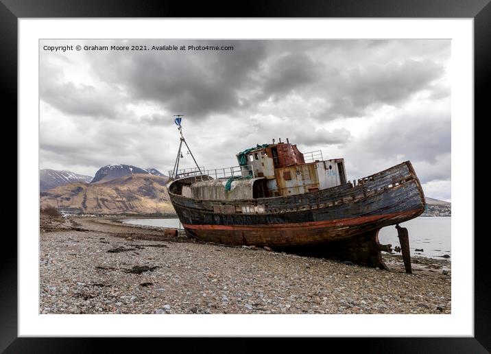 Ship wreck at Corpach Framed Mounted Print by Graham Moore