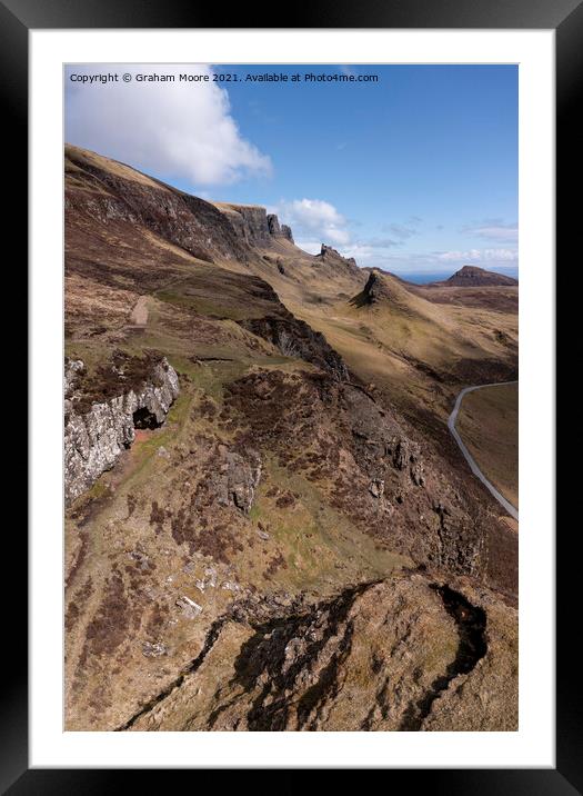The Quiraing Skye vert Framed Mounted Print by Graham Moore