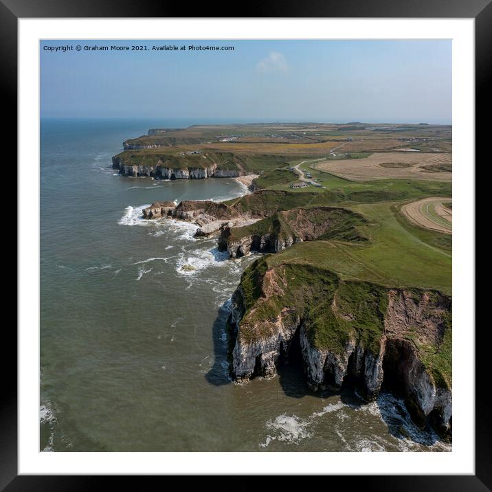 Thornwick Bay looking south Framed Mounted Print by Graham Moore