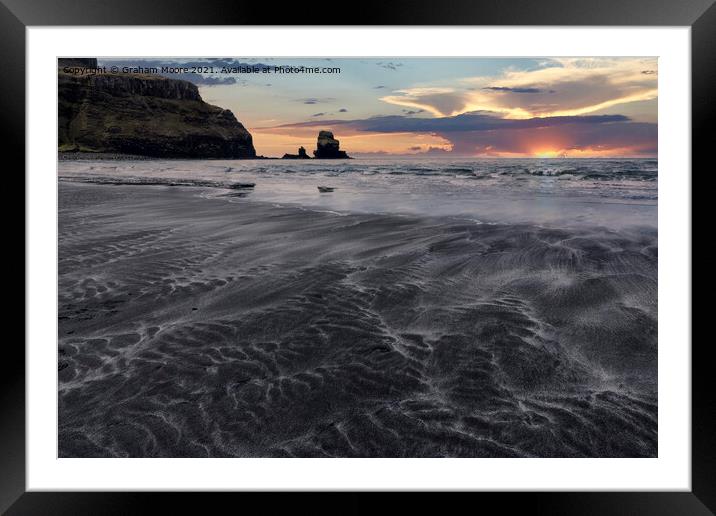 Talisker Bay sunset Framed Mounted Print by Graham Moore