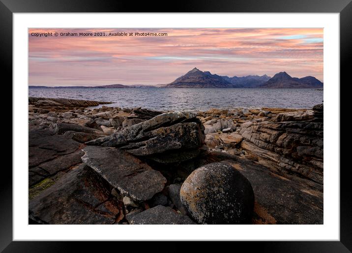 Elgol Isle of Skye sunset Framed Mounted Print by Graham Moore
