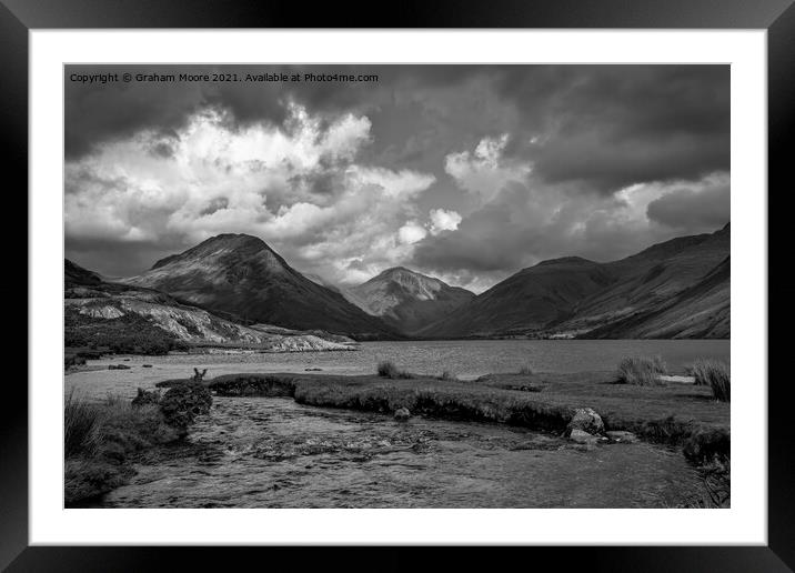 Wastwater Countess Beck monochrome Framed Mounted Print by Graham Moore