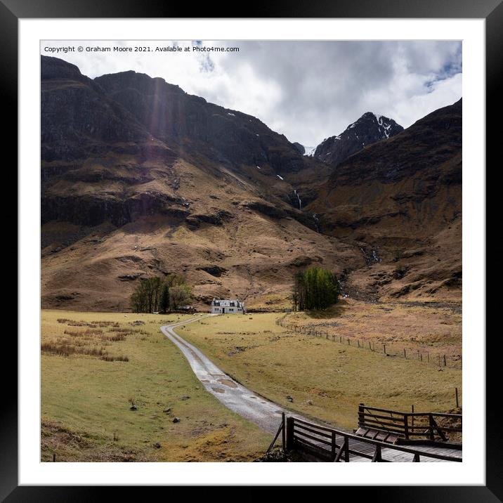 achnambeithach cottage glencoe Framed Mounted Print by Graham Moore