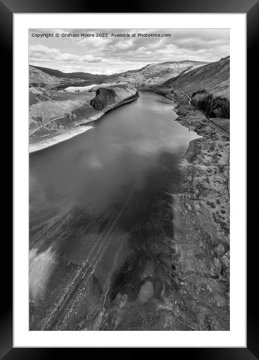 Haweswater and The Rigg monochrome Framed Mounted Print by Graham Moore