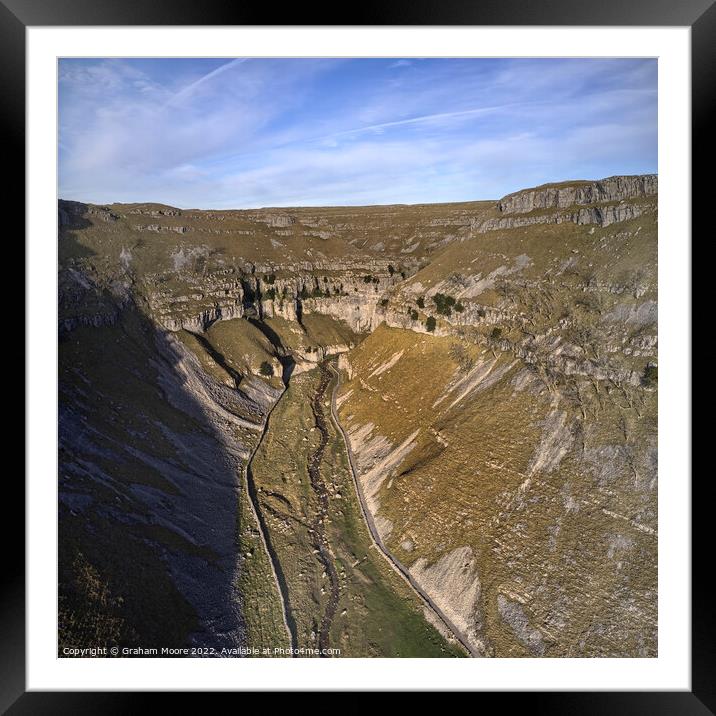 Approach to Goredale Scar square Framed Mounted Print by Graham Moore