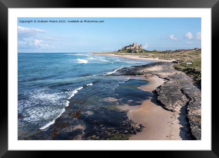 Bamburgh Castle from the north elevated Framed Mounted Print by Graham Moore