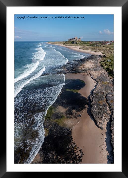 Bamburgh Castle from the north elevated Framed Mounted Print by Graham Moore