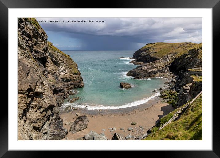Clearing storm at Tintagel Framed Mounted Print by Graham Moore