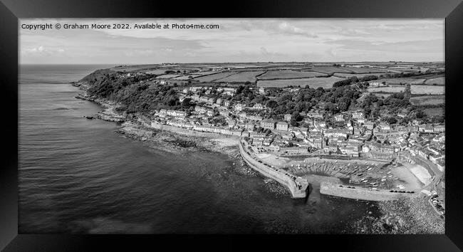 Mousehole Cornwall pan monochrome Framed Print by Graham Moore