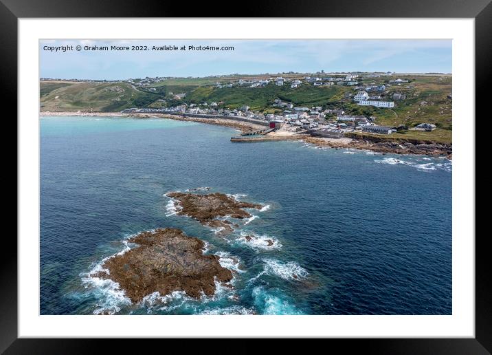 Sennen Cove and islands Framed Mounted Print by Graham Moore
