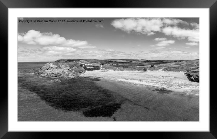 Church Cove pan monochrome Framed Mounted Print by Graham Moore