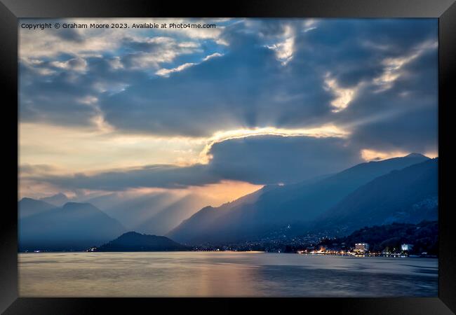 Lake Como late eveninng Framed Print by Graham Moore