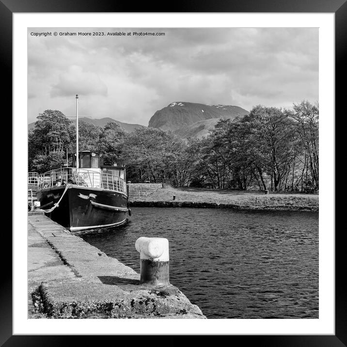 Souters Lass at Corpach monochrome Framed Mounted Print by Graham Moore