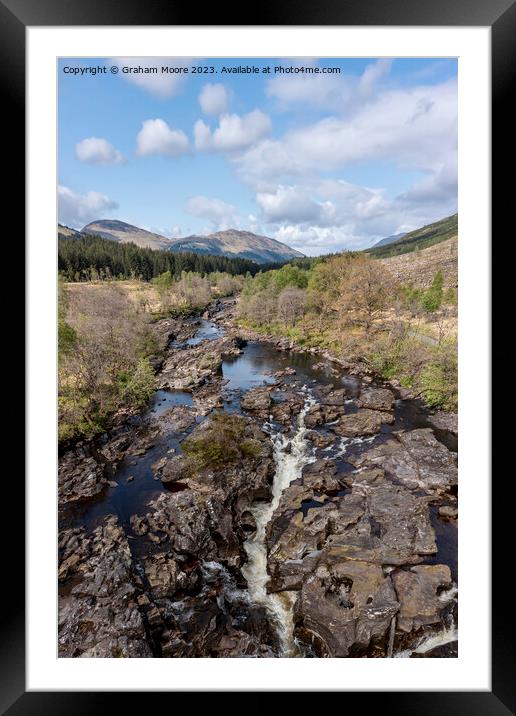 Falls of Orchy elevated view Framed Mounted Print by Graham Moore