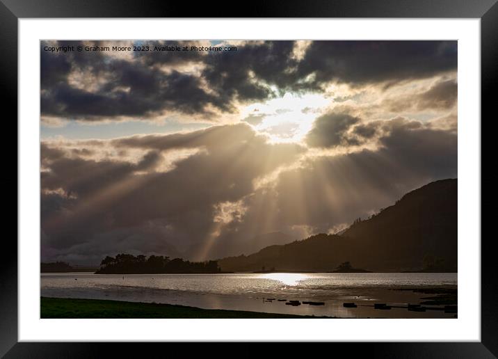 Loch Leven setting sun Framed Mounted Print by Graham Moore