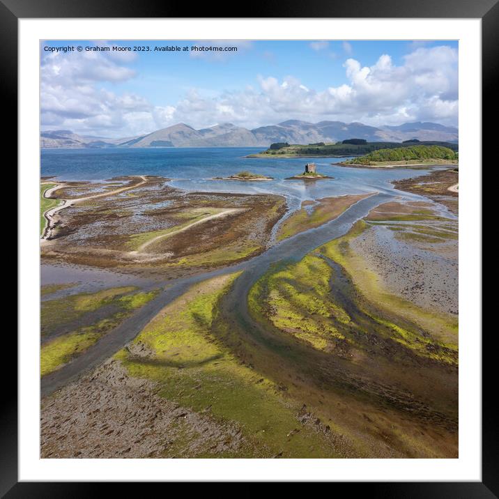 Castle Stalker elevated view Framed Mounted Print by Graham Moore