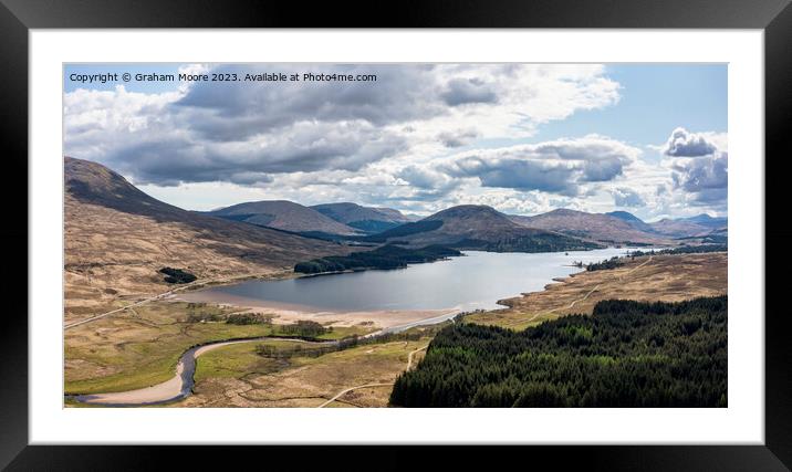 Loch Tulla elevated pan Framed Mounted Print by Graham Moore