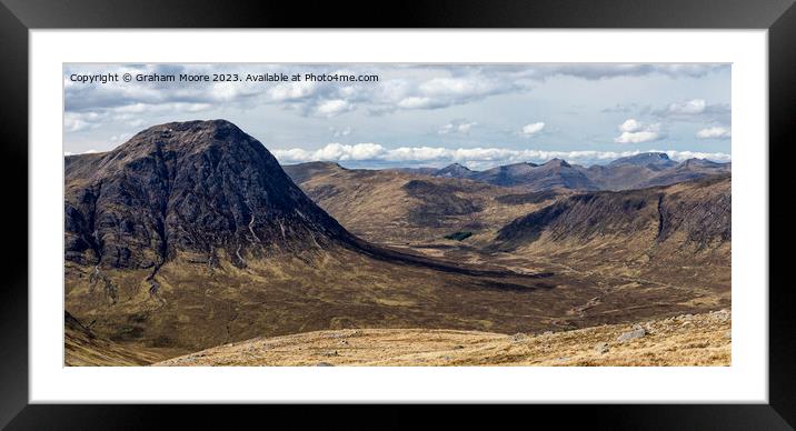 Buachaille Etive Mor and Ben Nevis pan Framed Mounted Print by Graham Moore