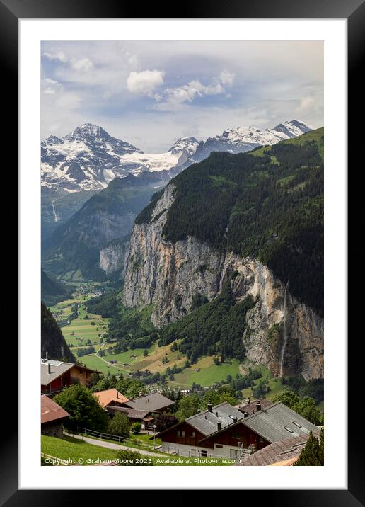 Lauterbrunnen valley and Breithorn Framed Mounted Print by Graham Moore