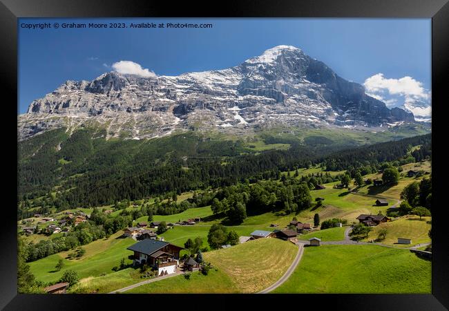 Eiger above Grindelwald Framed Print by Graham Moore