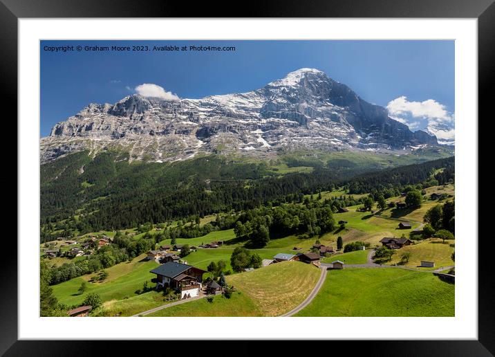 Eiger above Grindelwald Framed Mounted Print by Graham Moore
