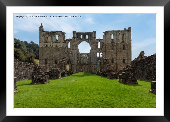 Rievaulx Abbey from the west Framed Mounted Print by Graham Moore